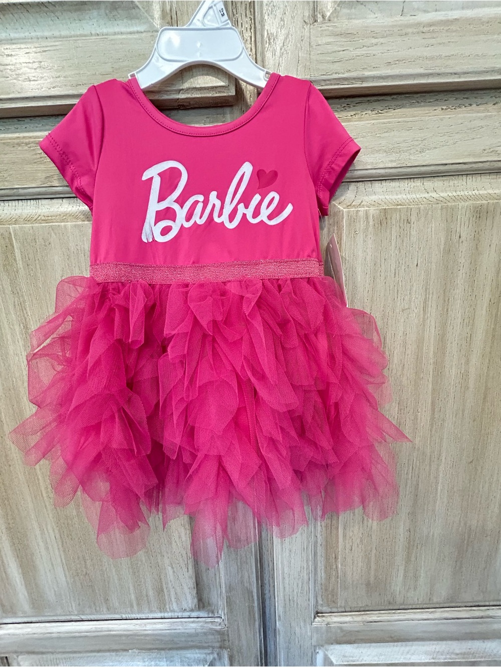 Barbie Hot Pink Graphic Tank with White Logo new with tags